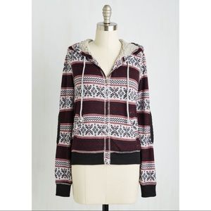 NWOT ModCloth A Whole Lodge of Love Fair Isle Hoodie